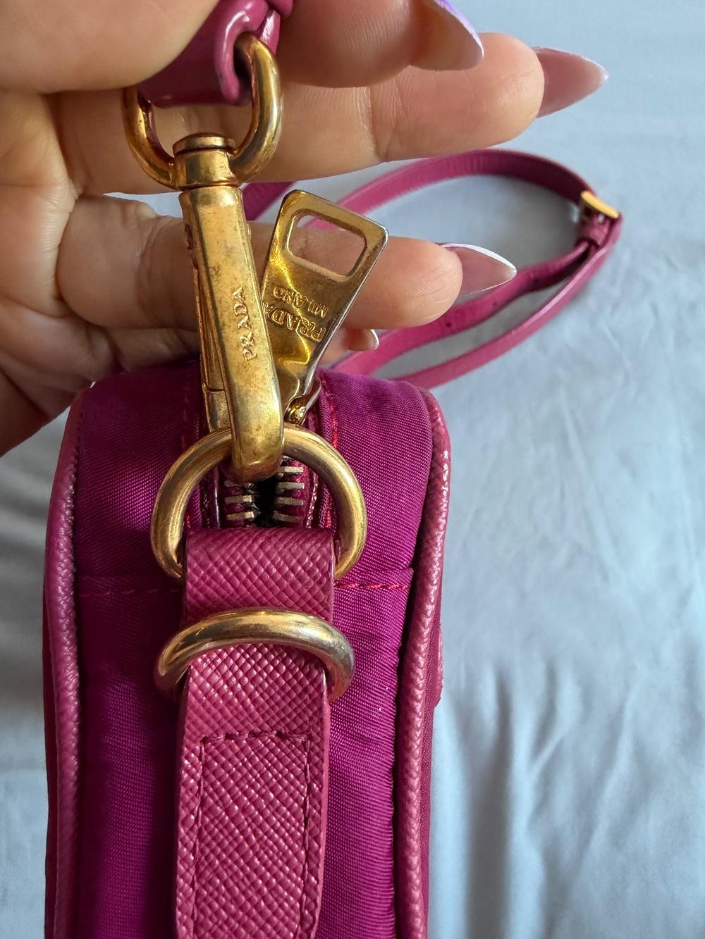 Prada Pink Nylon Crossbody Bag with Gold Hardware - Picture 5 of 16